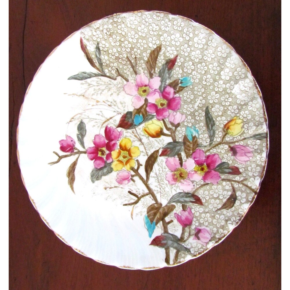 Antique Royal Doulton Plate Celandine Pattern D2422 Pink Yellow Floral Chintz